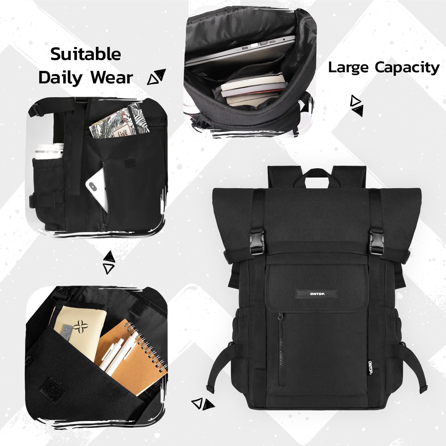 Fold Backpack 15.6 Inch Canvas 5