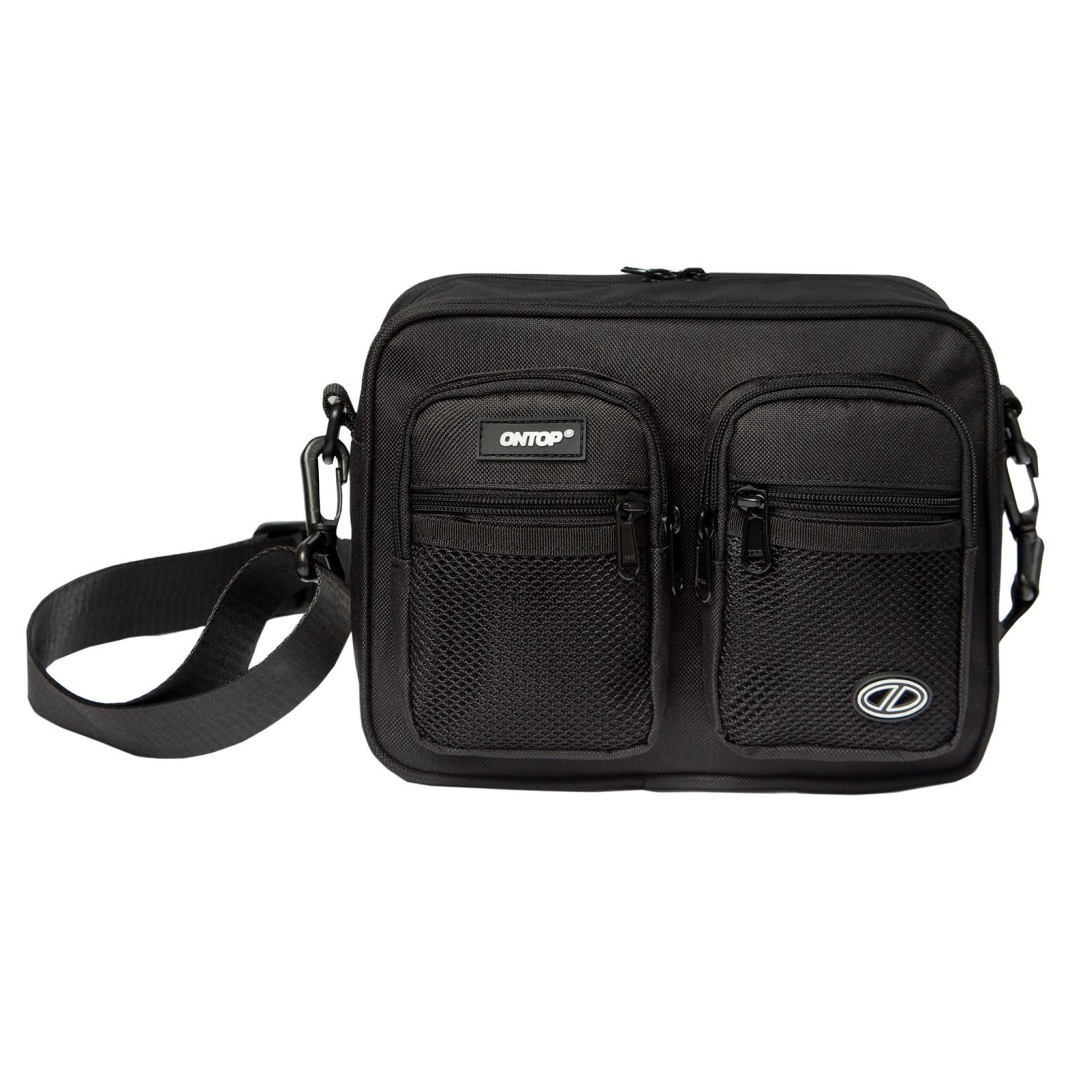 mesh double pocket shoulder bag