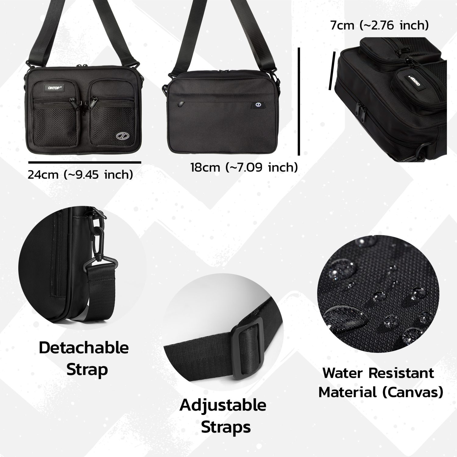 Mesh Double Pocket Unisex Trendy Shoulder Bag 2