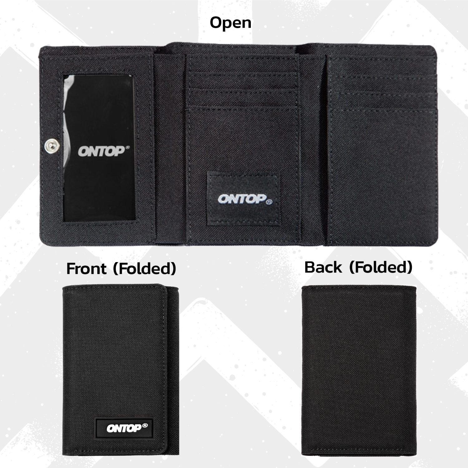 Trifold Wallet Card Holder Coin Purse Canvas 5