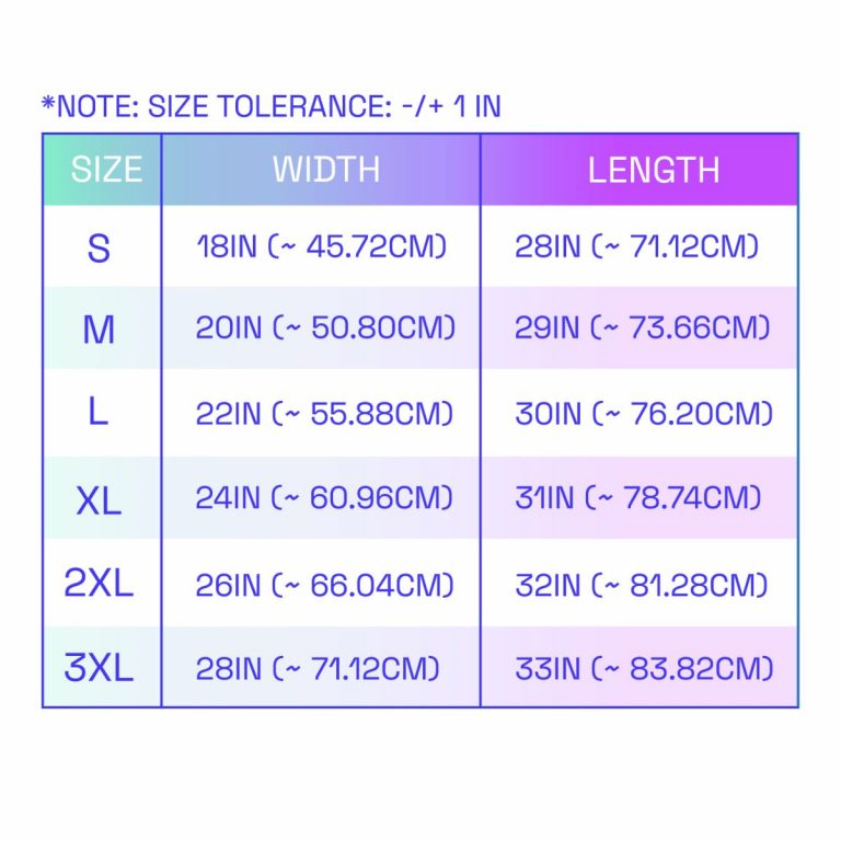 Cotton Tank top Size Guide