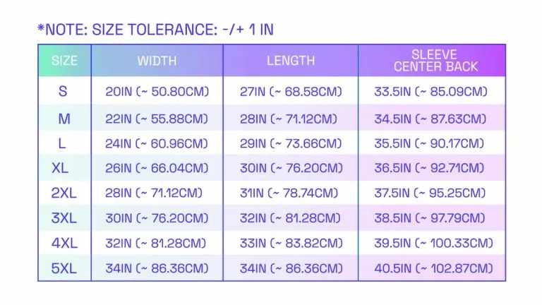 Crewneck Sweatshirt Size Guide