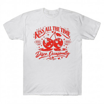 Harry Styles Disco Cherry Shirt - Kiss All The Time Red Graphic Tee