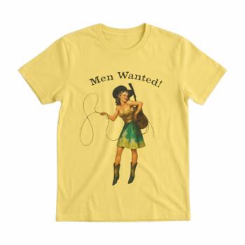 Zendaya Men Wanted Vintage Western Pinup Tee