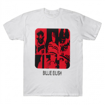 Billie Eilish Red Grid Mosaic Graphic Tee