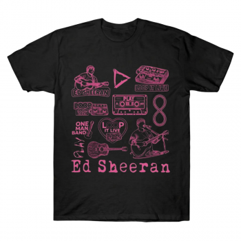 Ed Sheeran Loop Tour Icon Collage Graphic Tee