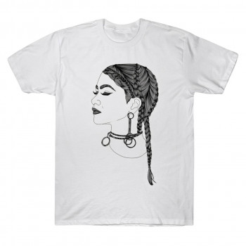 Zendaya Line Art Shirt - Minimalist Braid Profile Graphic Tee - Modern Aesthetic