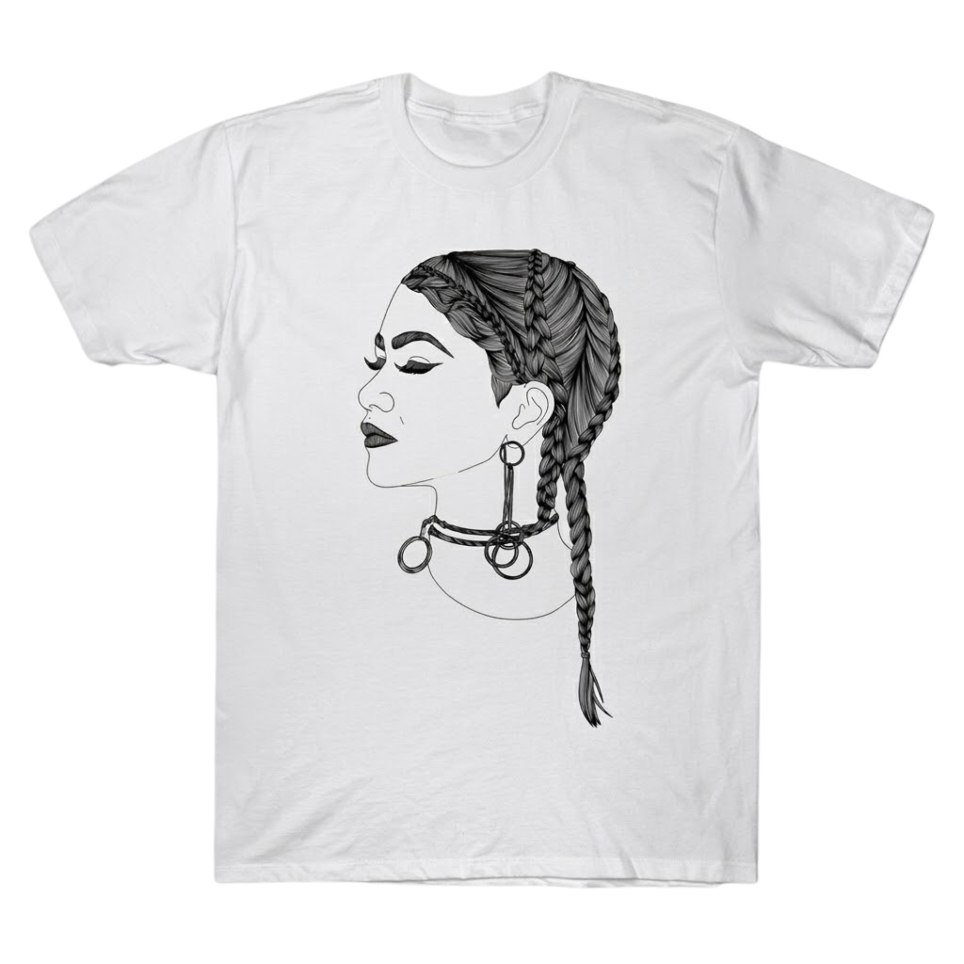 Zendaya T-Shirts for Sale 1 Zendaya Line Art Shirt - Minimalist Braid Profile Graphic Tee - Modern Aesthetic