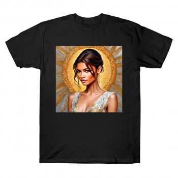 Zendaya Goddess Shirt - Ethereal Fashion Met Gala Inspired - Golden Halo Tee