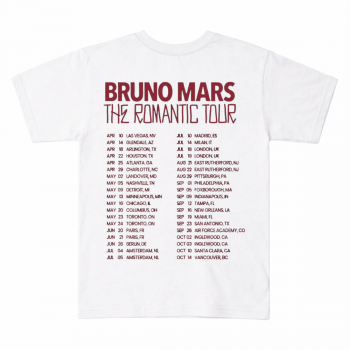 Bruno Mars The Romantic Tour Two-Sided Tee