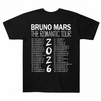 Bruno Mars Romantic Tour Dates Two Sided Shirt