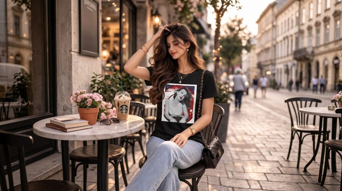 Millie Bobby Brown Pop Art Noir Graphic T-Shirt