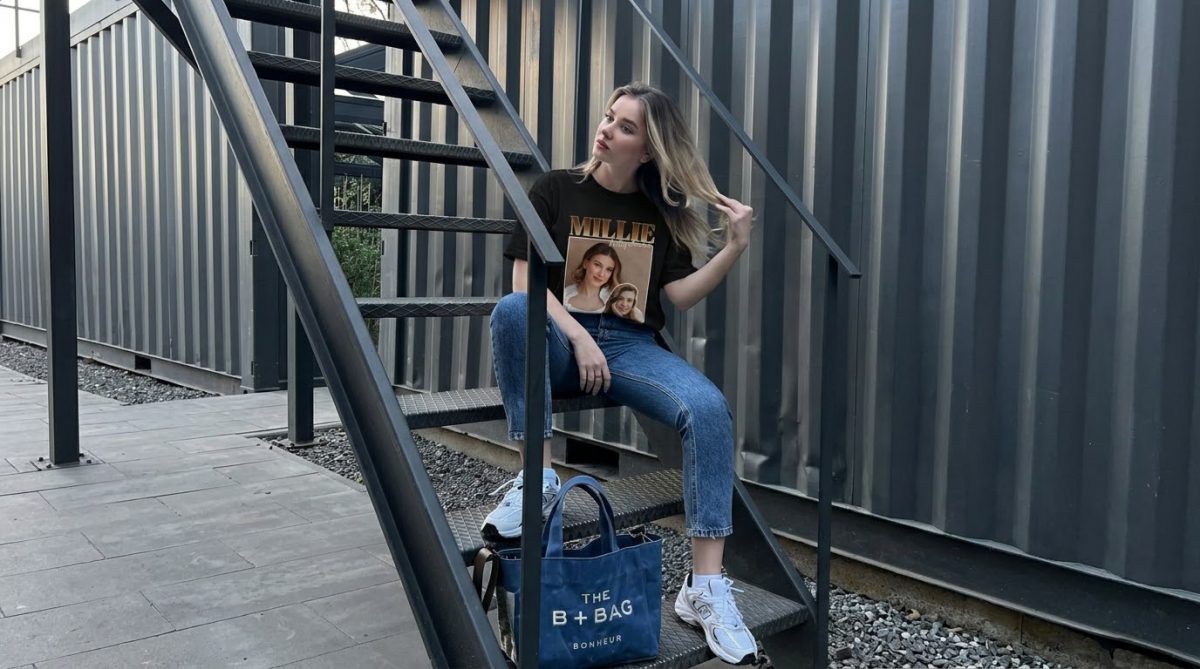 Millie Bobby Brown Vintage Gold Gradient Graphic T-Shirt