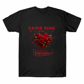 Sadie Sink Valentine Red Roses Heart T-shirt