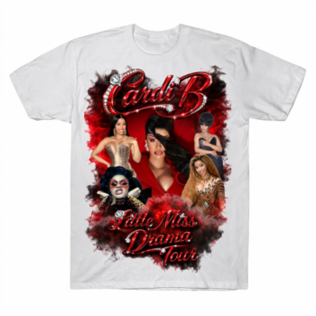 Cardi B Little Miss Drama Red Fire Tour Tee