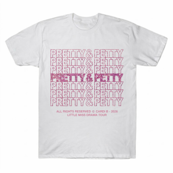 Cardi B Pretty Petty Pink Glitter Tour Tee