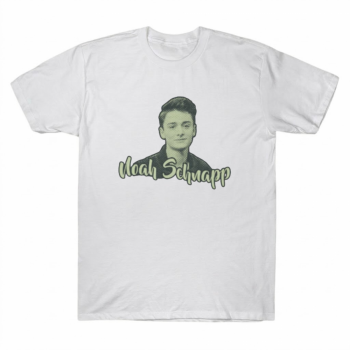 Noah Schnapp Green Cursive Portrait Graphic Tee