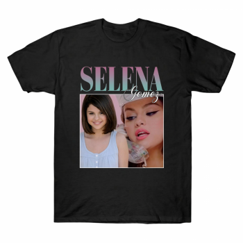 Selena Gomez Retro Era Dual Photo Style T-Shirt