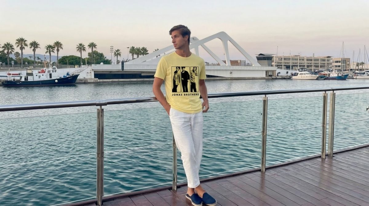 Jonas Brothers Classic Star Beat Yellow Style Tee