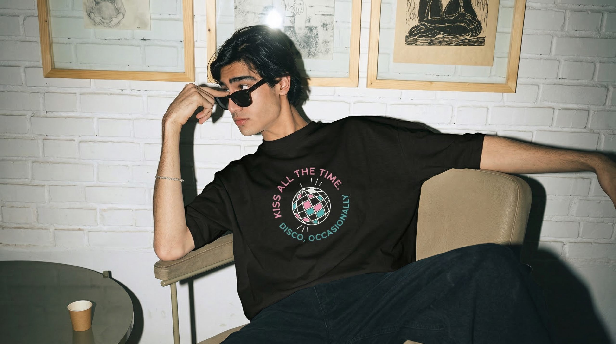 Harry Styles Kiss All The Time Disco Ball Graphic T-Shirt