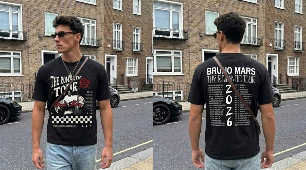 Bruno Mars Romantic Tour Dates Two Sided Shirt