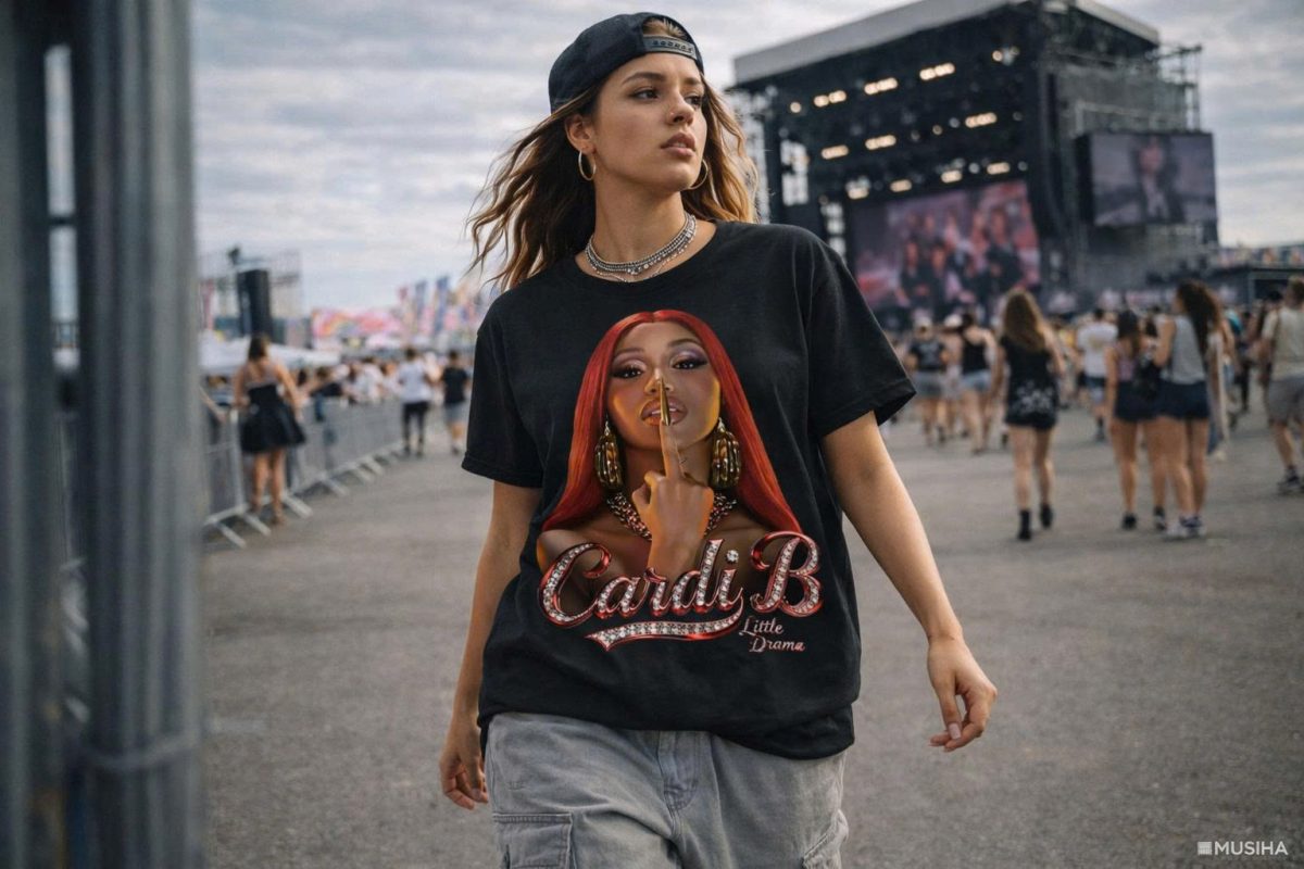 Cardi B Red Hair Little Drama Tee 4 Cardi B Red Hair Little Drama Tee