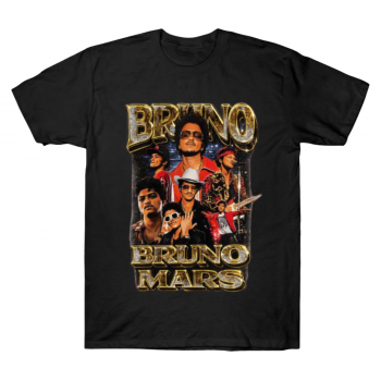 Bruno Mars Vintage Gold Metallic Graphic Tee