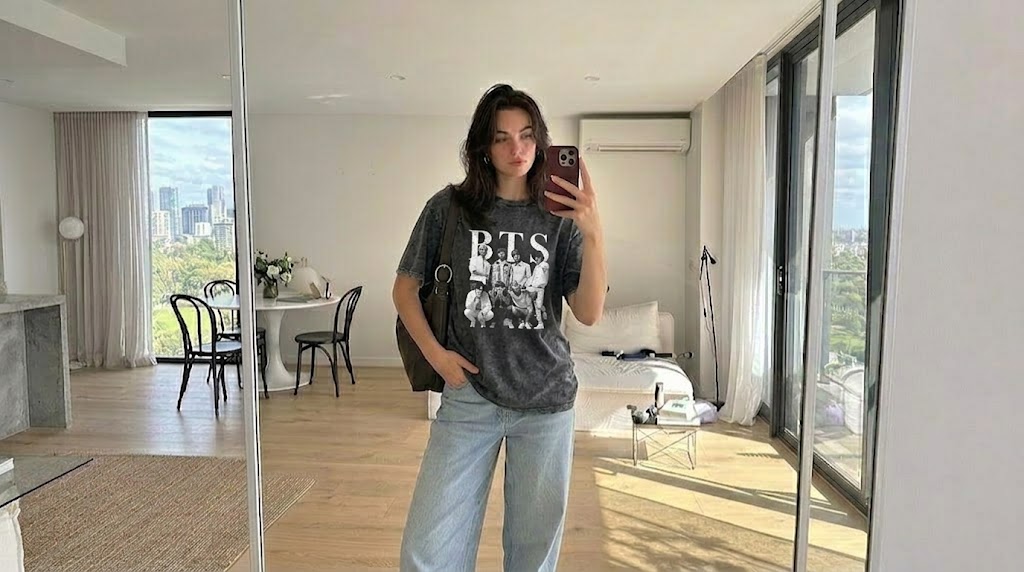 BTS Vintage Bangtan Group Acid Wash Graphic Tee