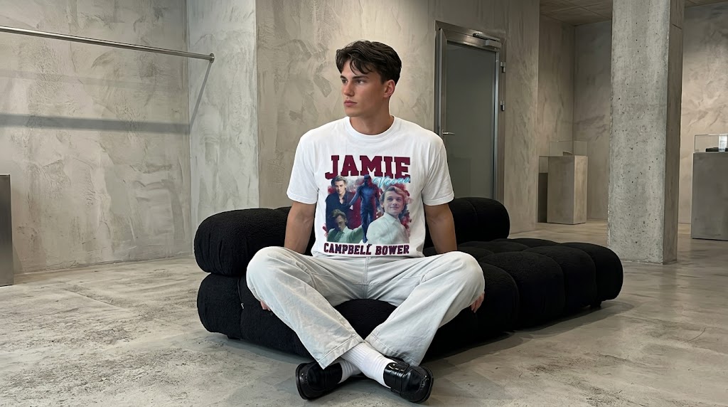 Jamie Campbell Bower Vintage Collage Vecna Graphic Tee