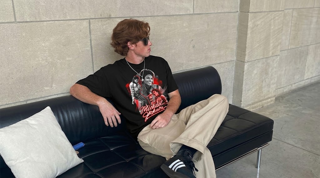 Michael Jackson Vintage Red Neon Collage Tee