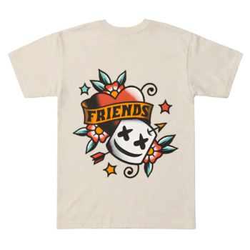 Marshmello Friends Retro Tattoo Graphic Tee