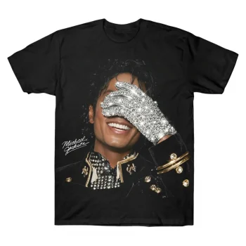 Michael Jackson Sequin Glove Portrait Graphic Tee