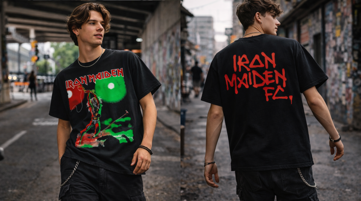 Iron Maiden Thermal Guitar Iconic Star T-shirt