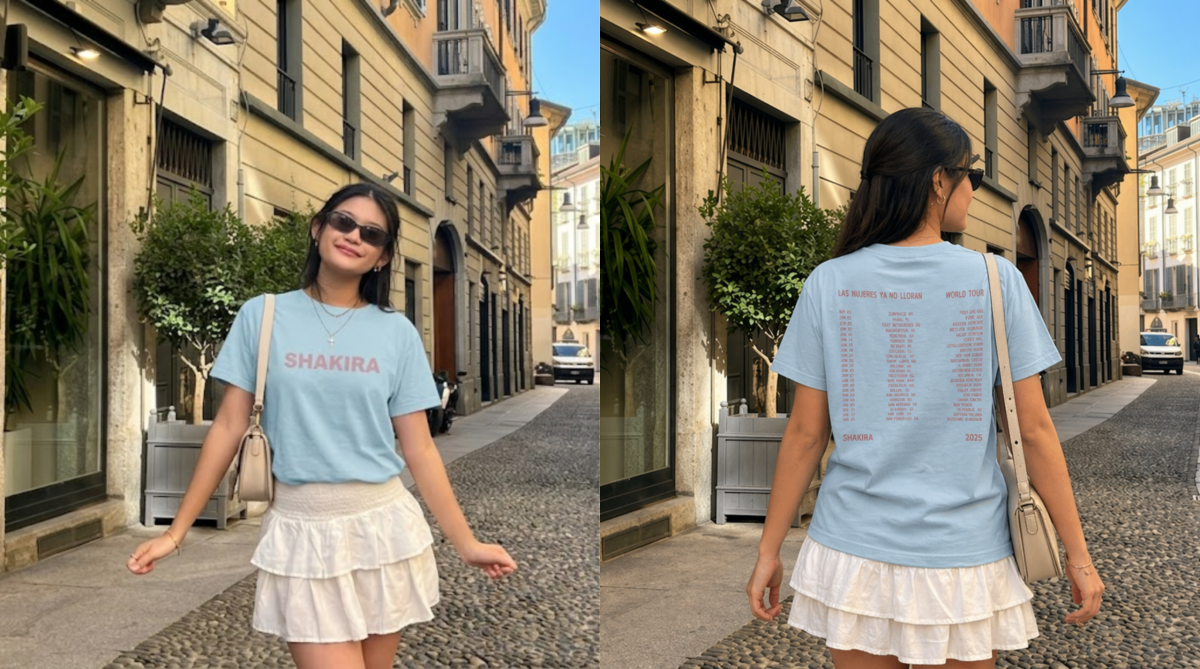 Shakira LMNL World Tour Pink Script Star Tee