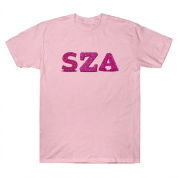 SZA Pink Glitter Block Logo Iconic Tee