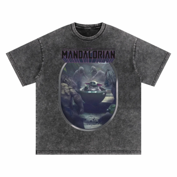 The Mandalorian And Grogu Acid Wash Frame Tee