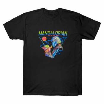 The Mandalorian And Grogu Retro Synthwave Tee