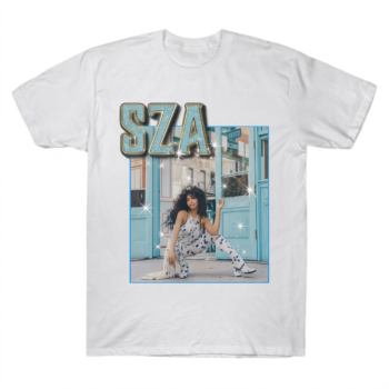 SZA Retro Blue Texture Logo Iconic Tee