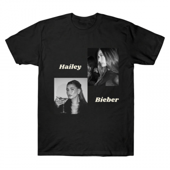 Hailey Bieber Vintage Black N White Tee