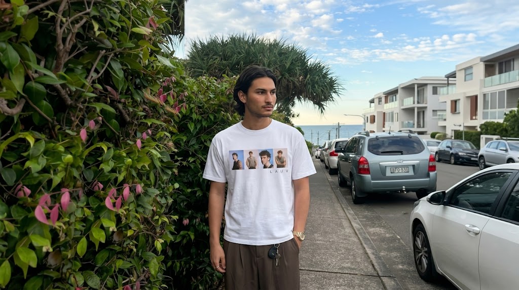 Lauv Multi Portrait Aesthetic Graphic Tee Lifestye
