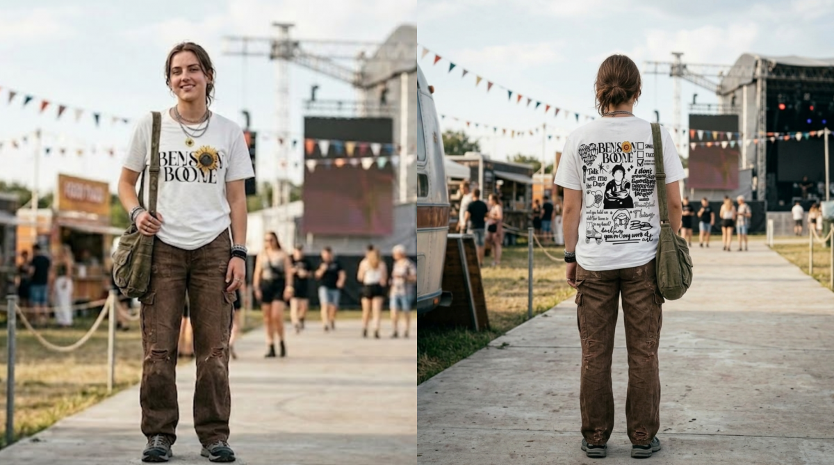 Benson Boone Want Man Tour Sunflower Doodle Tee