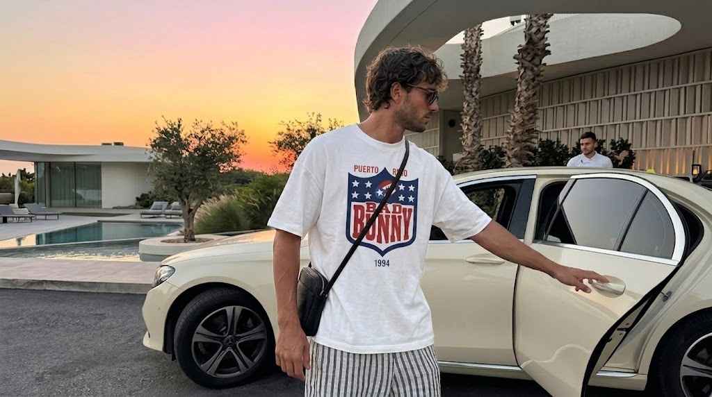 Bad Bunny Super Bowl US Flag Shield Graphic Tee