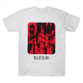 Billie Eilish Red Grid Mosaic Graphic Tee