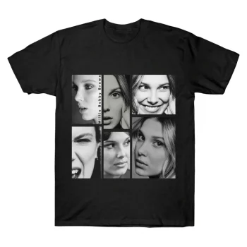 Millie Bobby Brown B&W Collage Graphic T-Shirt