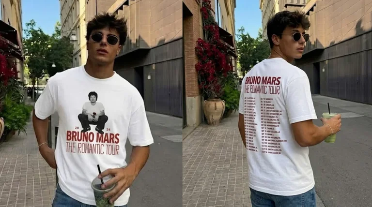 Bruno Mars The Romantic Tour Two-Sided Tee