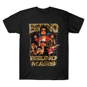 Bruno Mars Vintage Gold Metallic Graphic Tee