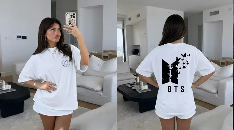 BTS Butterfly Logo Two-Sided Graphic Tee
