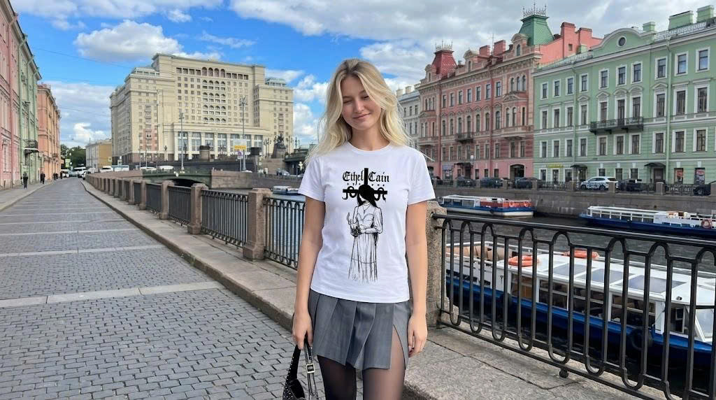 Ethel Cain Gothic Skull Cross Star Tee