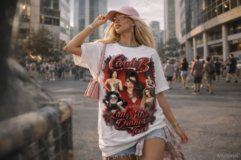 Cardi B Little Miss Drama Red Fire Tour Tee