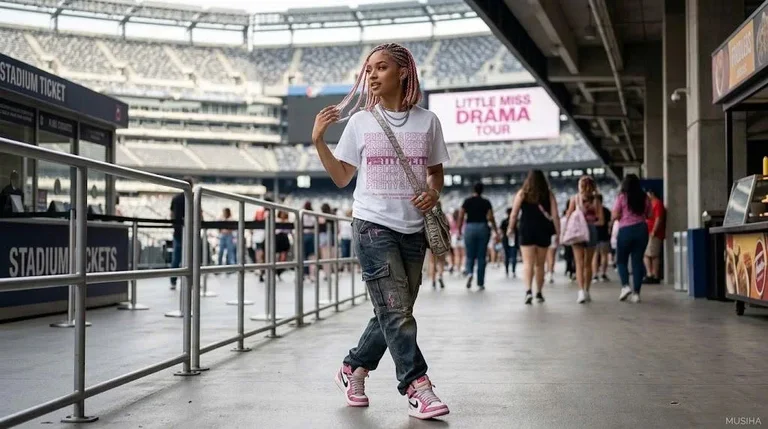 Cardi B Pretty Petty Pink Glitter Tour Tee
